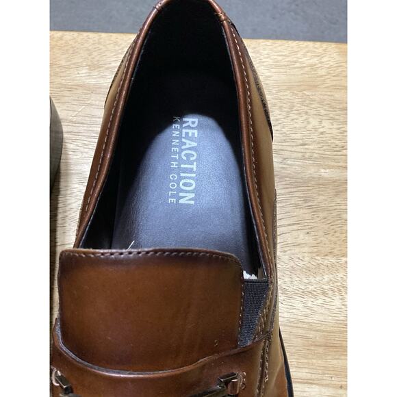 Kenneth Cole Brock Loafers Mens 11 Brown Leather Slip On Dress Shoes - Picture 4 of 11